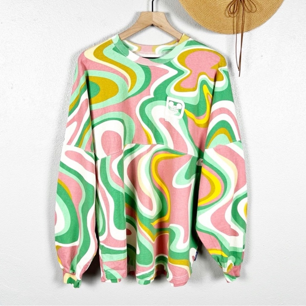 Walt Disney World Spirit Jersey in Swirl Pink Green White Size X Large